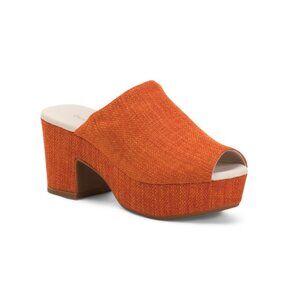 CHOCOLAT BLU Orange Gwyn Heeled Mule Sandals